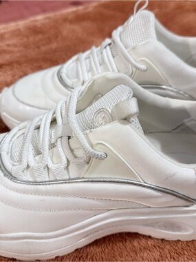 Michael Kors White Sneakers with Silver Accent